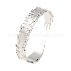 304 Stainless Steel Leaf Open Cuff Bangles for Women&nbsp;SA-CBABC9E-03P