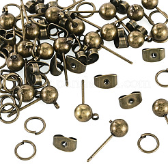 20Pcs Brass Ball Post Stud Earring Findings&nbsp;FIND-TA0011-06AB