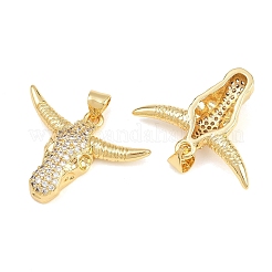Brass Pave Clear Cubic Zirconia Pendants&nbsp;KK-L275-39G