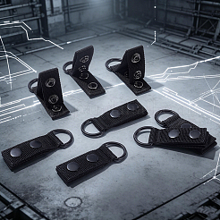 8Pcs Polyester Tactical Webbing Press Stud Straps with D Rings&nbsp;AJEW-UN0005-66