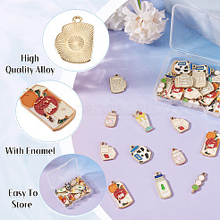 36Pcs 9 Styles Rack Plating Alloy Enamel Pendants&nbsp;ENAM-TA0003-67