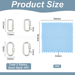 925 Sterling Silver Locking Carabiner Clasps&nbsp;STER-UN0001-36