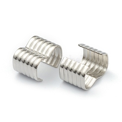 Non-Tarnish 201 Stainless Steel Ribbon Ends&nbsp;STAS-H143-22P