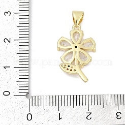 Brass Micro Pave Cubic Zirconia Pendants&nbsp;KK-D317-129G