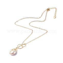 Natural Baroque Pearl Pendant Necklace&nbsp;NJEW-JN03599-01