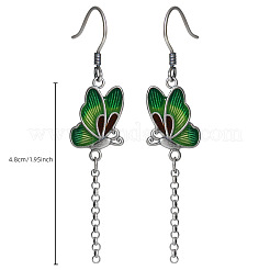 Alloy Enamel Butterfly Dangle Earrings for Women&nbsp;WG8FBC4-01