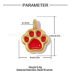 304 Stainless Steel with Red Enamel Charms&nbsp;SA-OY002-20G