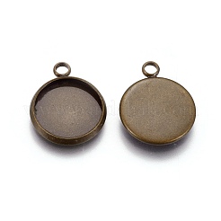 Brass Pendant Cabochon Settings&nbsp;KK-WH0031-04AB