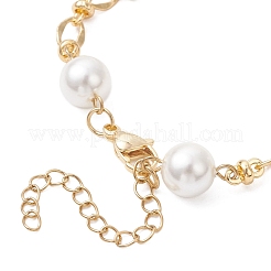 Round Shell Pearl Link Chain Bracelets&nbsp;BJEW-JB12873