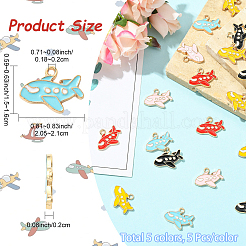 25Pcs 5 Colors Alloy Enamel Pendants&nbsp;ENAM-YW0006-78