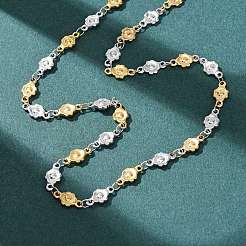 5.5MM 304 Stainless Steel Flower Link Chain Necklaces&nbsp;NJEW-P346-01A