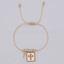 Bohemian Style Glass Seed Bead & 304 Stainless Steel Charm Bracelets&nbsp;BY1855-1