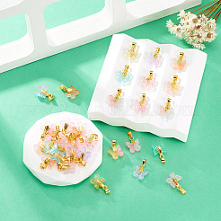 36Pcs 9 Colors Baking Paint Handmade Lampwork Pendants&nbsp;PALLOY-TA00157