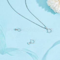 3Pcs 3 Styles Rhodium Plated 925 Sterling Silver Open Back Bezel Pendant Cabochon Settings&nbsp;STER-GO0001-22