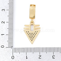 Brass Micro Pave Clear Cubic Zirconia Pendants&nbsp;KK-M307-03G