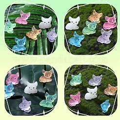 30Pcs 6 Colors Luminous Resin Cute Little Cat Ornaments&nbsp;RESI-SZ0003-42