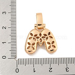 Brass Micro Pave Clear Cubic Zirconia Pendants&nbsp;KK-B099-01G-M