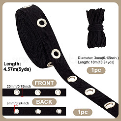 5 Yards Cotton Ribbons with Steel Eyelet Rings&nbsp;OCOR-GA0002-18C