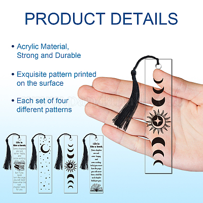 4Pcs Acrylic Bookmarks&nbsp;AJEW-GL0001-73D-1