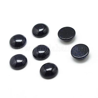 Synthetic Blue Goldstone Cabochons&nbsp;G-T020-6mm-27-1