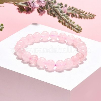 Natural Rose Quartz Beaded Stretch Bracelets&nbsp;B072-1-1