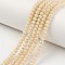 Electroplate Opaque Solid Color Glass Beads Strands, Half Rainbow Plated, Faceted, Rondelle, Moccasin, 10x8mm, Hole: 1mm, about 60~61pcs/strand, 46~48cm