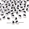 5Pcs Opaque Acrylic Beads, Flat Round with Yin-yang, White, 7x4mm, Hole: 1mm
