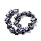 Handmade Porcelain Beads, Hand Painted Ceramic Beads, Fish, Dark Blue, 17~18x21~22x7~7.5mm, Hole: 2mm