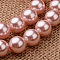 Polished Round Grade A Shell Pearl Bead Strands, Pink, 5.5~6mm, Hole: 1mm, about 64pcs/strand, 15.7 inch