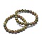 Natural Unakite Bead Stretch Bracelets, Round, Inner Diameter: 2 inch~2-1/8 inch(5.2~5.5cm), Bead: 10mm