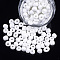 3/0 Glass Seed Beads, Opaque Colours, Round, White, 5~6x3~5mm, Hole: 1.2~2mm, about 2500pcs/bag