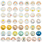 Glass Cabochons, Half Round, Rainbow Pattern, 25mm, 50 styles, 1pc/style, 50pcs/bag, 1 bag/box