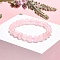 Natural Rose Quartz Beaded Stretch Bracelets, Round, 2 inch(5.2cm), Bead: 8mm