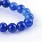 Natural Dyed Yellow Jade Gemstone Bead Strands, Round, Midnight Blue, 4mm, Hole: 0.5mm, about 95pcs/strand, 15.7 inch