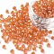 6/0 Glass Seed Beads, Trans. Colors Rainbow, Round, Gold, Size: about 4mm in diameter, hole:1.5mm, about 1000pcs/100g