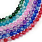 Baking Paint Crackle Glass Bead Strands, Round, Mixed Color, 10mm, Hole: 1.3~1.6mm, about 80pcs/strand, 31.4 inch