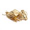 Organza Bags, Rectangle, Gold, 9x7cm