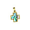 Puna Shell Pendants, Cross Charms, with Ice Pick Pinch Bails, Golden, 16x12x4mm