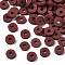 Handmade Polymer Clay Beads, Disc/Flat Round, Heishi Beads, Dark Red, 4x1mm, Hole: 1mm, about 55000pcs/1000g