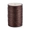 Flat Waxed Polyester Thread String, Micro Macrame Cord, for Leather Sewing Stitching, Coconut Brown, 0.8~0.9x0.3mm, about 109.36 Yards(100m)/Roll
