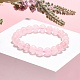 Natural Rose Quartz Beaded Stretch Bracelets&nbsp;B072-1-1