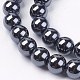 Non-Magnetic Synthetic Hematite Beads Strands&nbsp;X-G-H1623-8mm-2-3