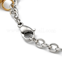 Clear Cubic Zirconia Round Ball Charm Bracelet with 304 Stainless Steel Cable Chains for Women&nbsp;BJEW-E108-11G