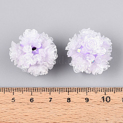 Polymer Clay Rhinestone Beads with Embossed Resin Roses&nbsp;RESI-T059-01A-01