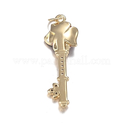 Brass Micro Clear Cubic Zirconia Pendants&nbsp;ZIRC-F120-088G