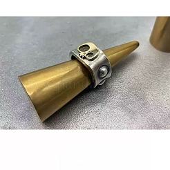 Halloween Two Tone Alloy Skull Cuff Open Rings for Unisex&nbsp;WG69205-01