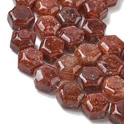 Natural Gold Spot Strawberry Quartz Beads Strands&nbsp;G-G463-A04-10x11mm