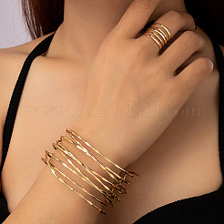 Alloy Multilayer Cuff Bangles & Cuff Rings Sets&nbsp;FS-WGC09BD-01