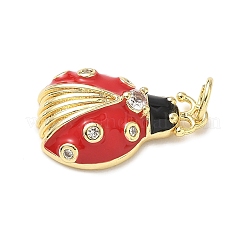 Brass Micro Pave Cubic Zirconia Pendants&nbsp;KK-I379-07G