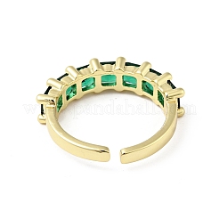 Green Cubic Zirconia Open Cuff Rings&nbsp;RJEW-G262-05G